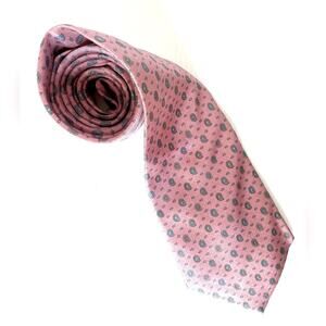 Italian Silk Neck Tie Marina Di Carrara Pink Paisley Preppy Collegiate